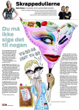 Du må ikke sige det til nogen. Illustration til Skrappedullerne, Ekstra Bladet. Illustrator Birgitte Eriksson