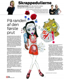 Hele foråret alene. Illustration til Skrappedullerne, Ekstra Bladet. Illustrator Birgitte Eriksson