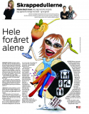 Hele foråret alene. Illustration til Skrappedullerne, Ekstra Bladet. Illustrator Birgitte Eriksson