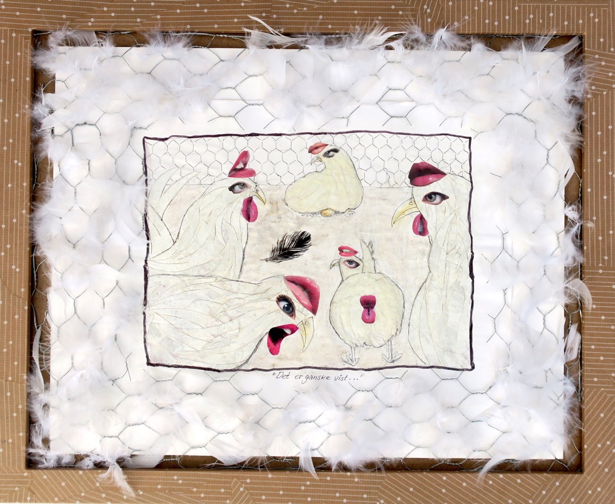 Collagebilleder på lærred. Collage kunst Birgitte Eriksson