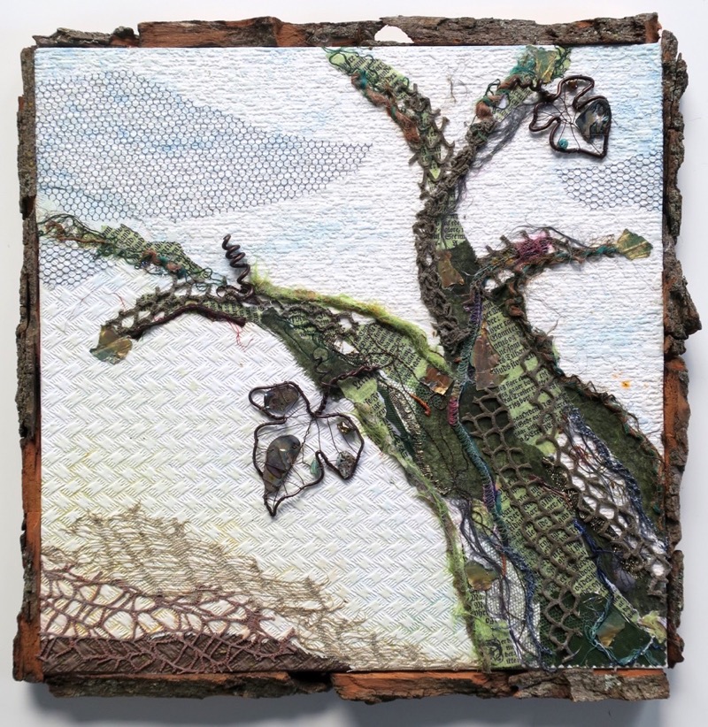 Collagebilleder på lærred. Collage kunst Birgitte Eriksson