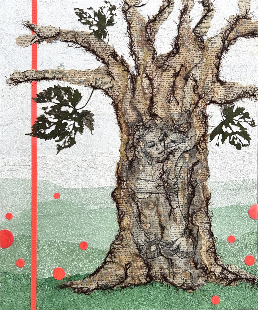 Collagebilleder på lærred. Collage kunst Birgitte Eriksson