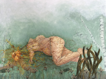 Collagebilleder på lærred. Collage kunst Birgitte Eriksson