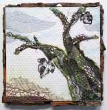 Collagebilleder på lærred. Collage kunst Birgitte Eriksson
