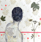 Collagebilleder på lærred. Collage kunst Birgitte Eriksson