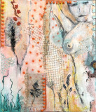Collagebilleder på lærred. Collage kunst Birgitte Eriksson