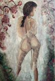 Collagebilleder på lærred. Collage kunst Birgitte Eriksson