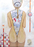Collagebilleder på lærred. Collage kunst Birgitte Eriksson