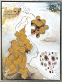 Collagebilleder på lærred. Collage kunst Birgitte Eriksson