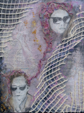 Collagebilleder på lærred. Collage kunst Birgitte Eriksson
