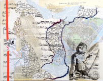 Collagebilleder på lærred. Collage kunst Birgitte Eriksson