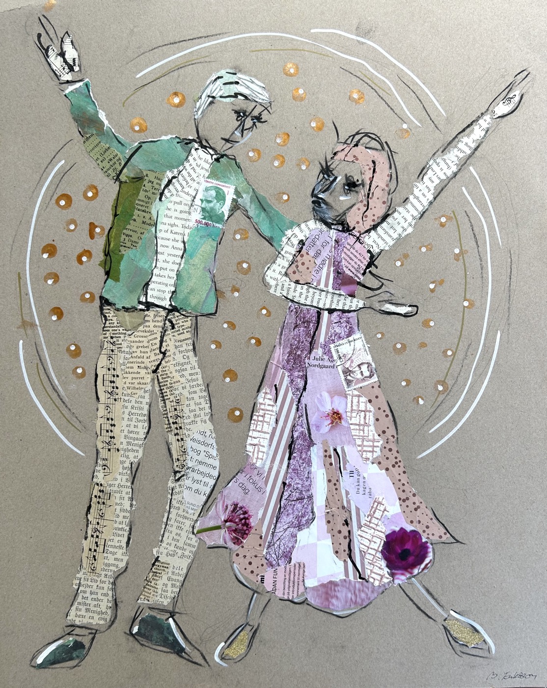 Billedkunst. Collage på papir. Unikke collagebilleder. Collage billeder.  Collage kunst af Birgitte Eriksson.