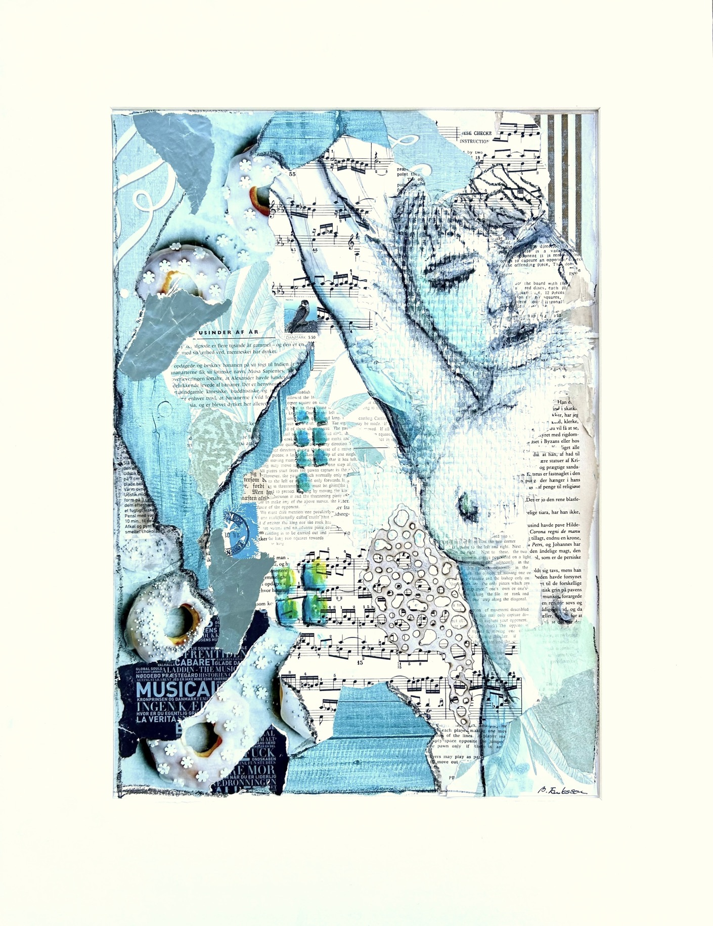 Billedkunst. Collage på papir. Unikke collagebilleder. Collage billeder.  Collage kunst af Birgitte Eriksson.