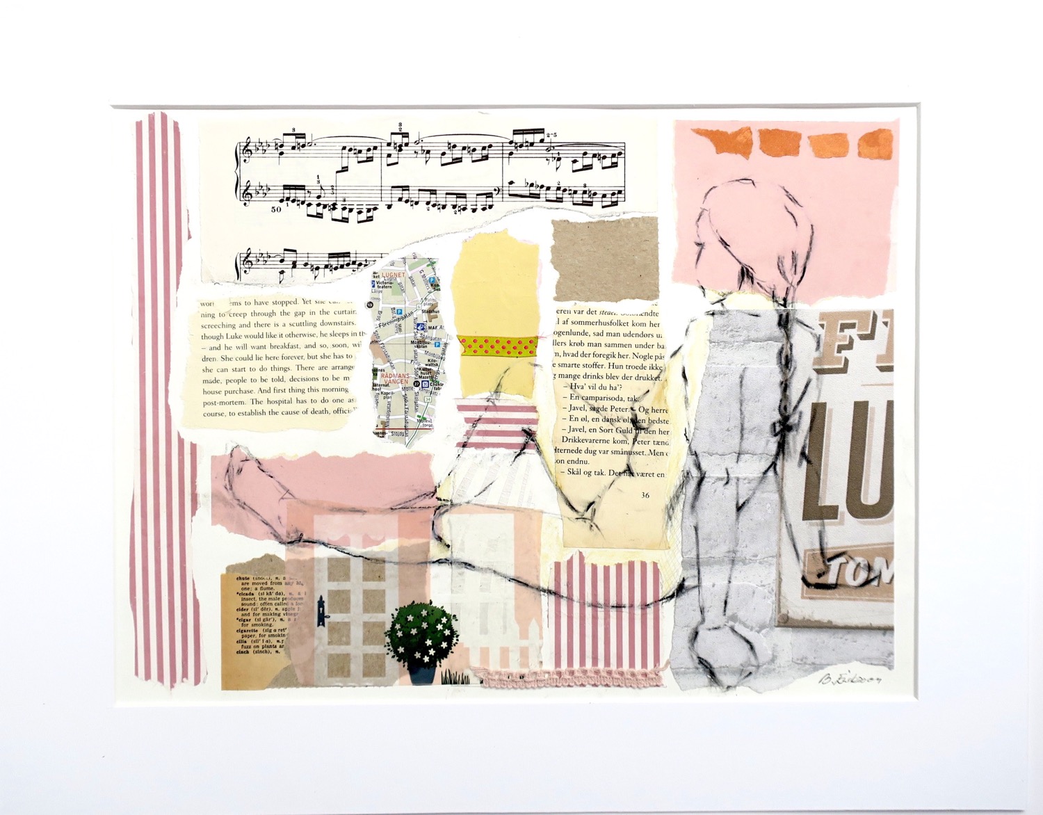 Billedkunst. Collage på papir. Unikke collagebilleder. Collage billeder.  Collage kunst af Birgitte Eriksson.