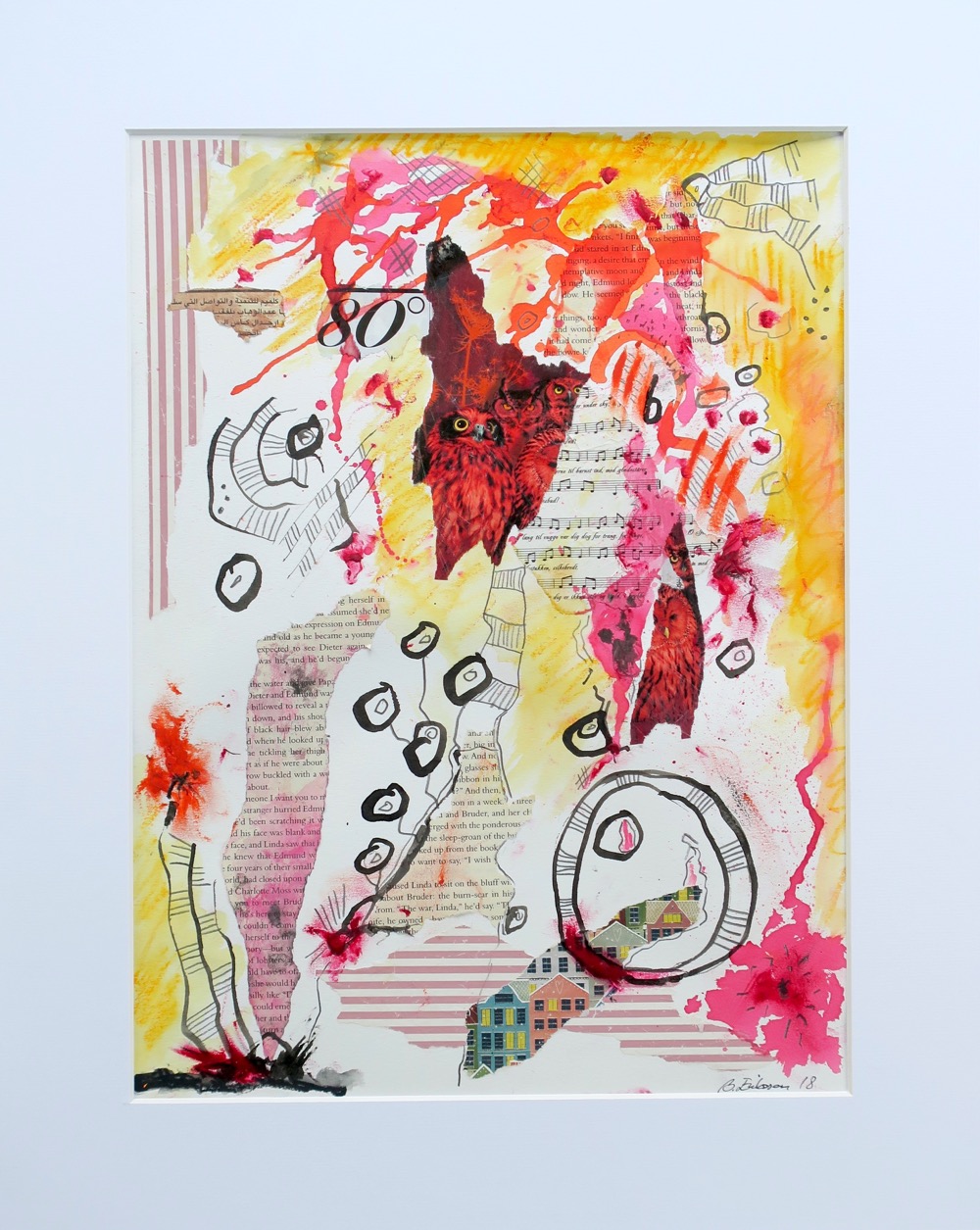Billedkunst. Collage på papir. Unikke collagebilleder. Collage billeder.  Collage kunst af Birgitte Eriksson.