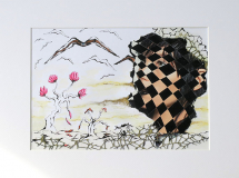 Billedkunst. Collage på papir. Unikke collagebilleder. Collage billeder.  Collage kunst af Birgitte Eriksson.