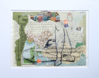 Billedkunst. Collage på papir. Unikke collagebilleder. Collage billeder.  Collage kunst af Birgitte Eriksson.