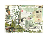 Billedkunst. Collage på papir. Unikke collagebilleder. Collage billeder.  Collage kunst af Birgitte Eriksso