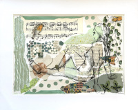 Billedkunst. Collage på papir. Unikke collagebilleder. Collage billeder.  Collage kunst af Birgitte Eriksso