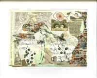 Billedkunst. Collage på papir. Unikke collagebilleder. Collage billeder.  Collage kunst af Birgitte Eriksso