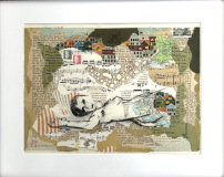 Billedkunst. Collage på papir. Unikke collagebilleder. Collage billeder.  Collage kunst af Birgitte Eriksson.