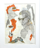 Billedkunst. Collage på papir. Unikke collagebilleder. Collage billeder.  Collage kunst af Birgitte Eriksson.