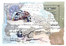 Billedkunst. Collage på papir. Unikke collagebilleder. Collage billeder.  Collage kunst af Birgitte Eriksson.